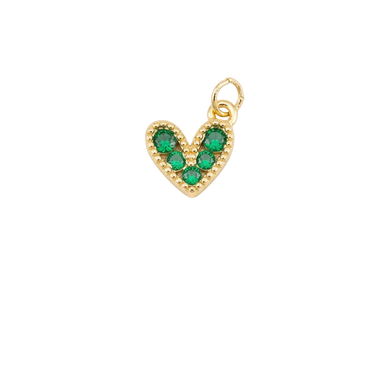 Hearts - Small cz - Green