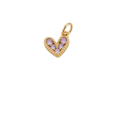 Hearts - Small cz - Purple