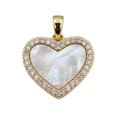 Heart - Mother of pearl CZ