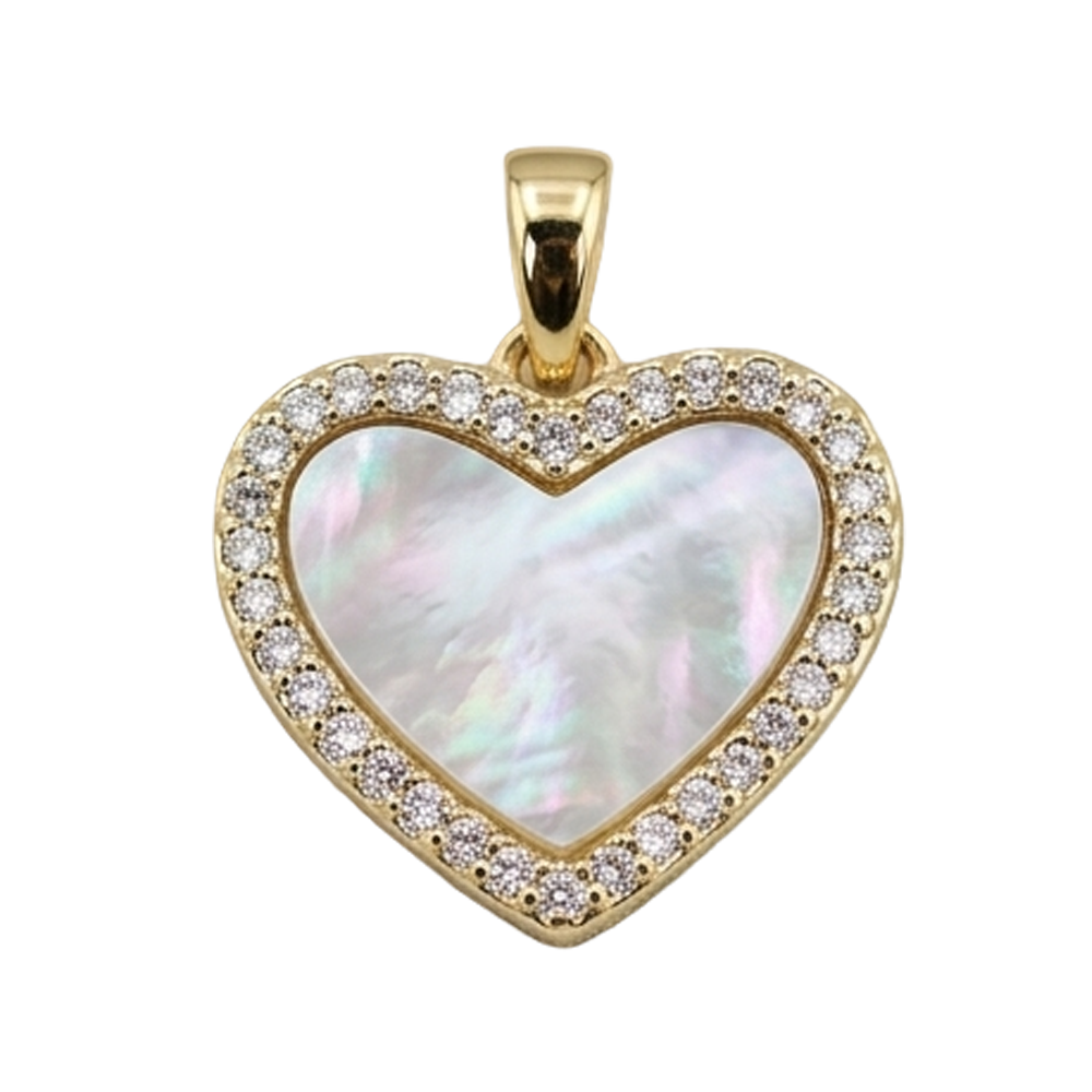 Heart - Mother of pearl CZ