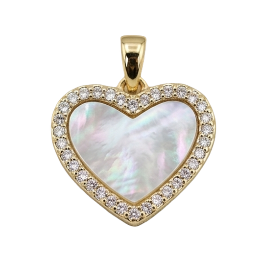 Heart - Mother of pearl CZ